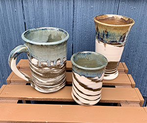 Image of James States' ceramic, Marbled Pottery Set.